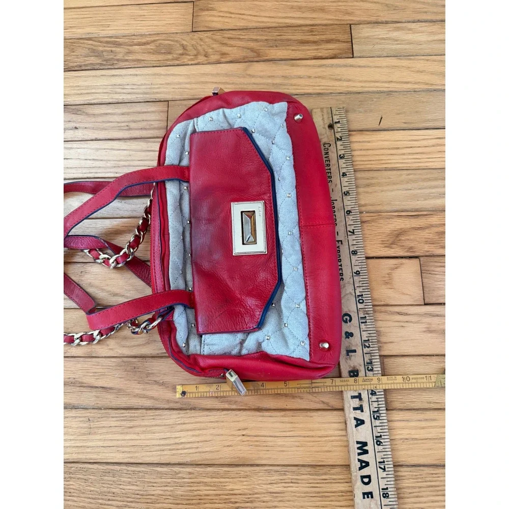 Vintage Y2K 2000s Juicy Couture Red Quilted‎ & Studded Satchel Crossbody Bag